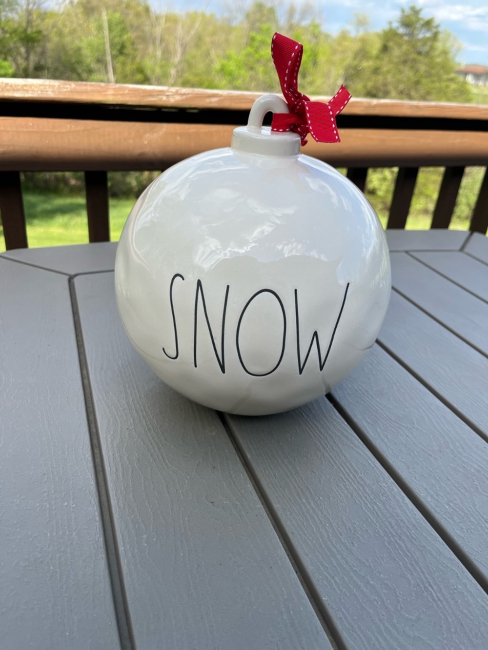 Rae Dunn Tabletop Ornament Large CHRISTMAS Ornament Style Decoration “SNOW”